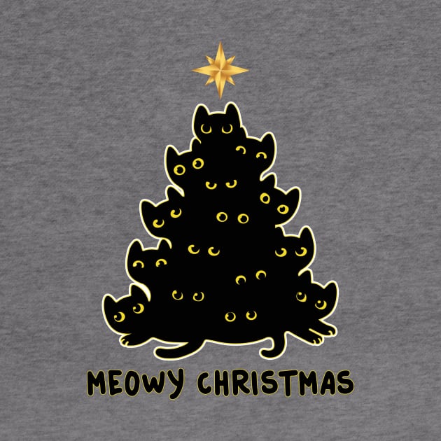 Black Cat Meowy Christmas by WoowyStore